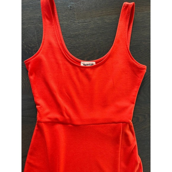 NEW ~ Open Edit Midi Dress Scoop Neck Orange ~ S - Picture 4 of 4
